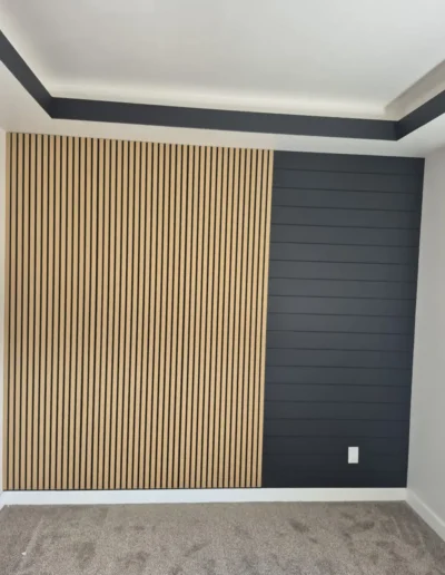 wall with wooden work